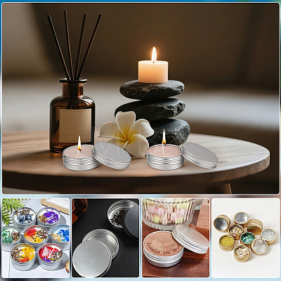 120Pcs 3 Styles Round Aluminium Tin Cans CON-WA0001-14-1