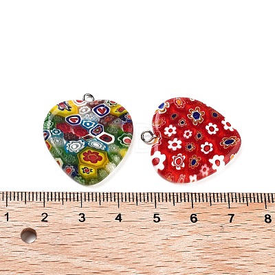 Millefiori Glass Pendants X-G23CD011-1