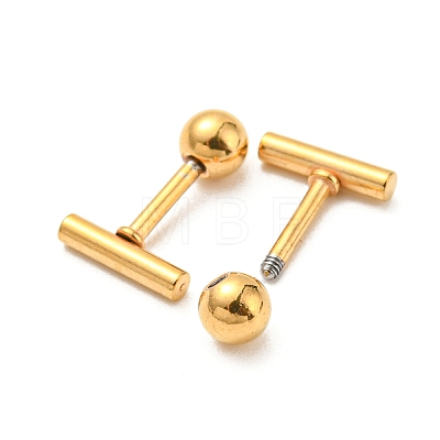Ion Plating(IP) 304 Stainless Steel Stud Earrings EJEW-Z034-04A-G-1