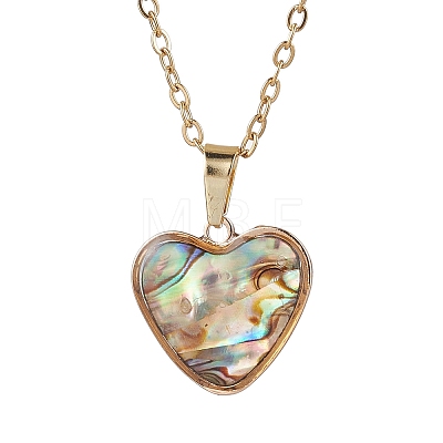 Natural Paua Shell Pendant Necklaces NJEW-JN05141-02-1