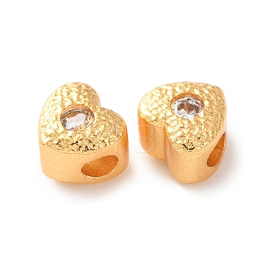 Brass Pave Cubic Zirconia Beads KK-C157-37G-1