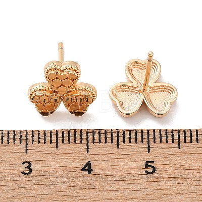 Brass Stud Earrings EJEW-D288-11G-1