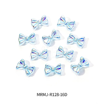 Electroplated Bowknot Resin Cabochons MRMJ-R128-16D-1