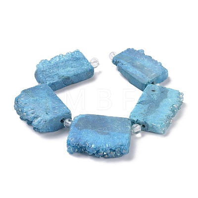 Electroplated Natural Druzy Crystal Beads Strands G-N0257-05-1