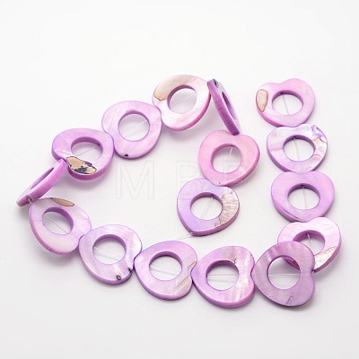 Dyed Mixed Shape Ring Natural Freshwater Shell Beads Strands SHEL-E355-17-1