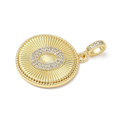 Brass Micro Pave Clear Cubic Zirconia Pendants KK-L253-17G-O-1