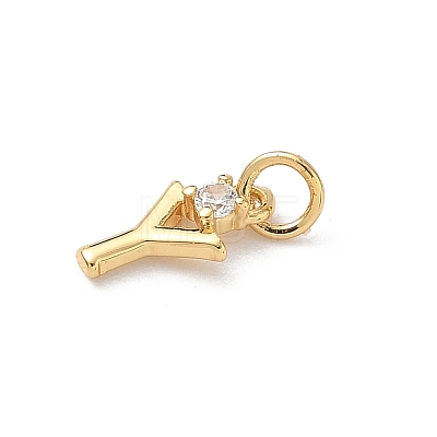 Brass Pave Clear Cubic Zirconia Charms KK-A273-01G-Y-1