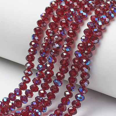 Electroplate Glass Beads Strands EGLA-A034-T6mm-I13-1
