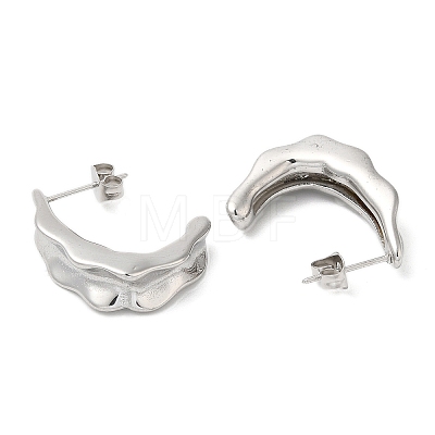 Non-Tarnish 304 Stainless Steel Twist Bean Pod Stud Earrings EJEW-B026-13P-1