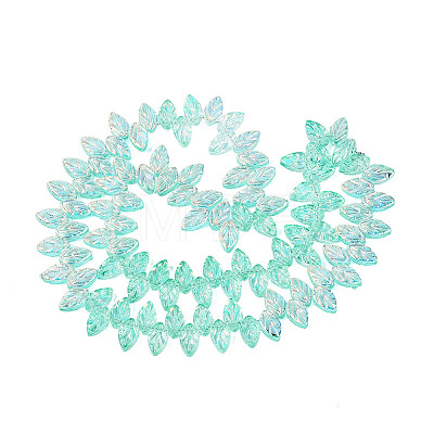 Electroplate Transparent Glass Beads Strands EGLA-N056-03A-10-1