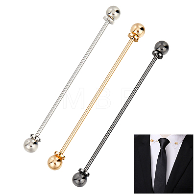 3Pcs 3 Colors Brass Kilt Pins AJEW-ME0002-88-1