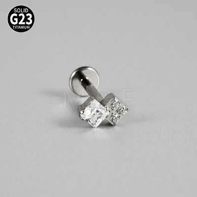G23 Titanium Micro Pave Cubic Zirconia Cartilage Earrings WG0CACB-07-1