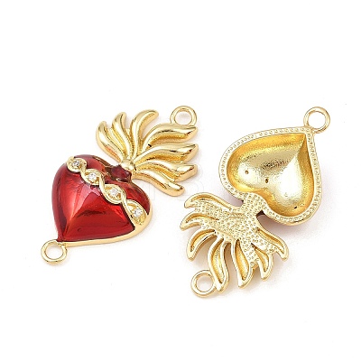Brass Pave Clear Cubic Zirconia Connector Charms X-KK-L251-18G-01-1
