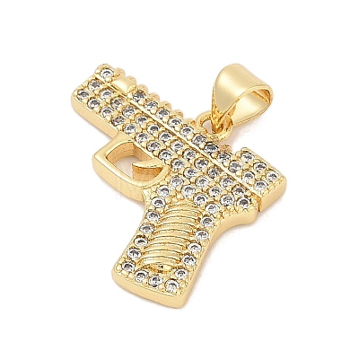 Brass Micro Pave Cubic Zirconia Pendants KK-U058-59A-G-1