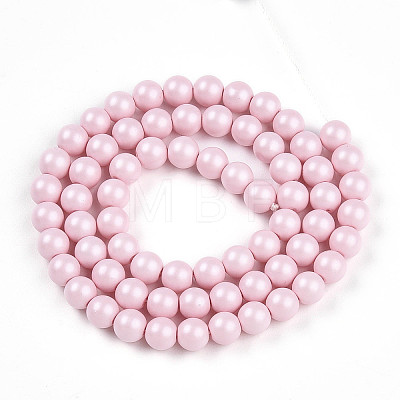 Baking Painted Pearlized Glass Pearl Bead Strands HY-N002-6mm-B04-1