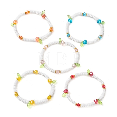 Transparent Acrylic Charm Bracelets BJEW-MZ00335-1