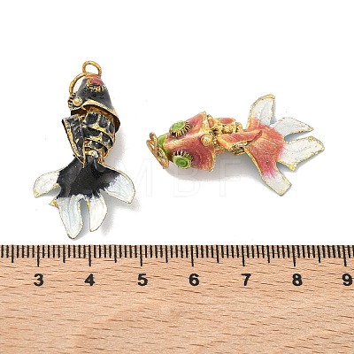 Brass Cloisonne Pendants KK-K416-01G-1