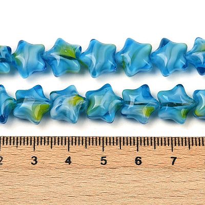 Handmade Millefiori Glass Beads Strands X-LAMP-H067-01G-1