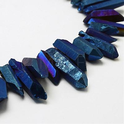 Electroplated Natural Quartz Crystal Beads Strands G-A142-03O-1