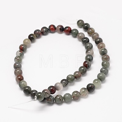 Natural Bloodstone Beads Strands G-P025-21-8mm-1