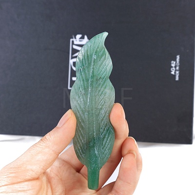 Natural Green Aventurine Feather Sculpture Display Decorations PW-WG8FA7B-04-1