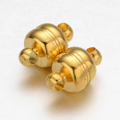 Brass Magnetic Clasps with Loops KK-H361-G-1