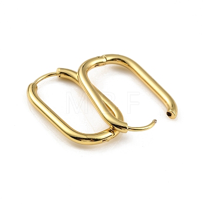 Ion Plating(IP) 304 Stainless Steel Oval Hoop Earrings EJEW-M218-02B-G-1