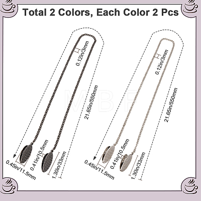 4Pcs 2 Colors Alloy Napkin Clip AJEW-GF0008-98-1