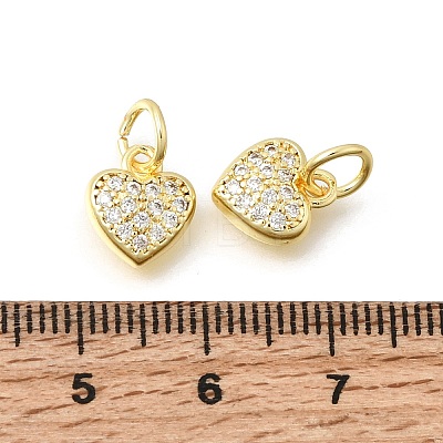 Valentine's Day Brass Micro Pave Clear Cubic Zirconia Charms KK-Z156-19G-1