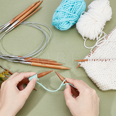 5Pcs 5 Style Bamboo Circular Knitting Needles DIY-CA0001-01-1