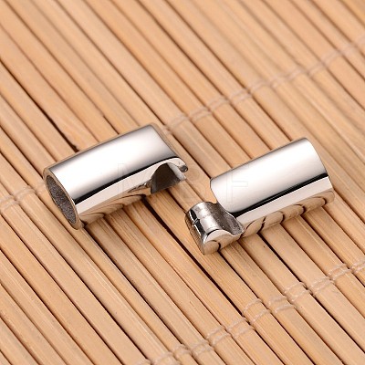 Mixed Matte & Smooth 304 Stainless Steel Rectangle Magnetic Clasps with Glue-in Ends STAS-I045-06-1