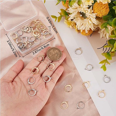 60Pcs 2 Color 304 Stainless Steel Leverback Earring Findings DIY-CN0002-52-1