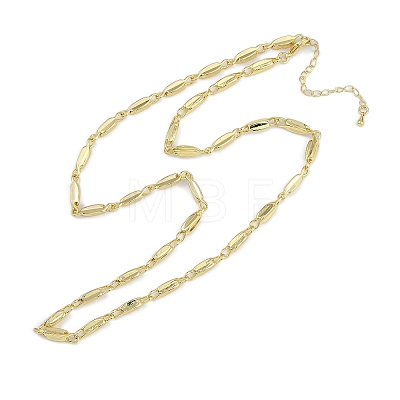 Rack Plating Brass Oval Link Chain Necklaces for Women NJEW-K382-16C-G-1