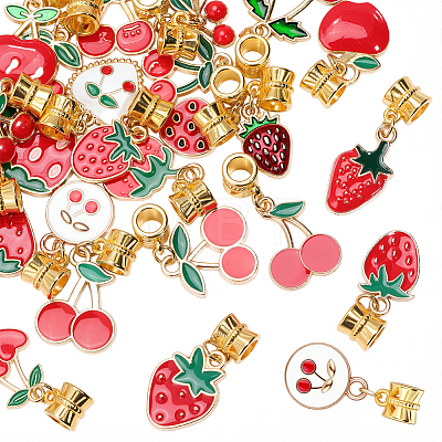 30Pcs Alloy Enamel European Dangle Charms PALLOY-BM00017-1