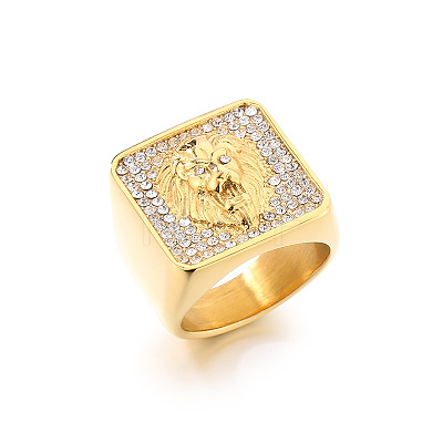 304 Stainless Steel Cubic Zirconia Finger Rings for Men FS-WG9BEFD-14-1
