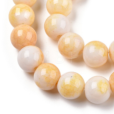 Opaque Crackle Glass Round Beads Strands GLAA-T031-01E-1