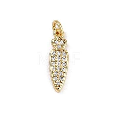 Brass Micro Pave Cubic Zirconia Charms KK-H077-02G-06-1