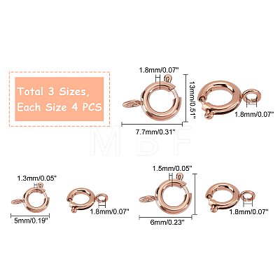Unicraftale Vacuum Plating 304 Stainless Steel Smooth Surface Spring Ring Clasps STAS-UN0010-37RG-1