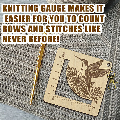Wooden Square Frame Crochet Ruler DIY-WH0536-006-1