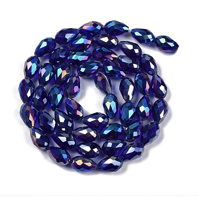 Transparent Electroplate Glass Beads Strands LS-EGLA-N013-T8mm-B07-1