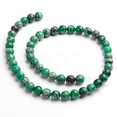 Dyed & Heated Natural Imperial Jasper Round Bead Strands G-M274-07-8mm-1