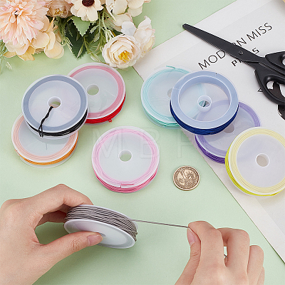 1 Group 10 Colors Round Polyester Elastic Cord EC-SC0001-01-1