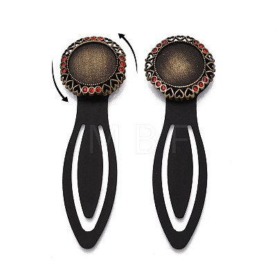 Alloy & Iron Bookmark Cabochon Settings PALLOY-N184-04AB-1