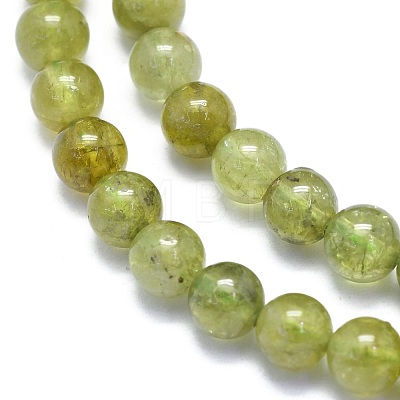 Natural Green Garnet Beads Strands G-K310-C17-6mm-1