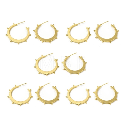 Brass Ring Stud Earring Findings KK-H440-01G-1