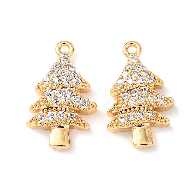 Brass Micro Pave Clear Cubic Zirconia Pendants KK-A284-17A-G-1