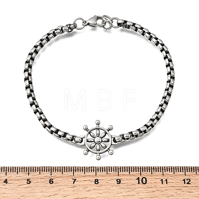 304 Stainless Steel Link Bracelets STAS-H263-28AS-1