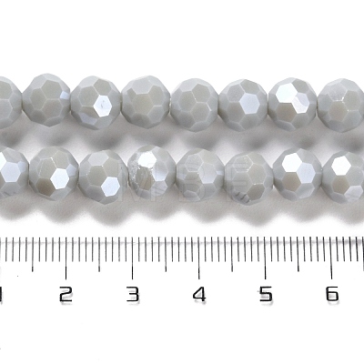 Electroplate Opaque Glass Beads Strands X-EGLA-A035-P8mm-A22-1