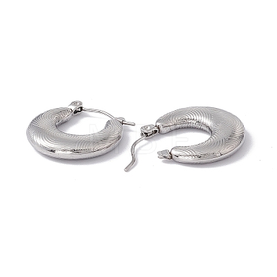 304 Stainless Steel Croissant Hoop Earrings for Women EJEW-G314-06P-1