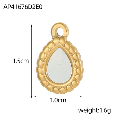 304 Stainless Steel Shell Pendants STAS-OY004-95G-1